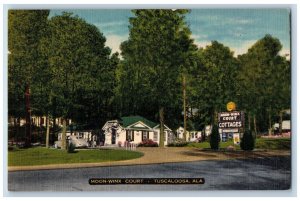 Tuscaloosa Alabama Postcard Moon-Winx Court Exterior View c1940 Vintage Antique