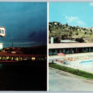 8 Panoramic c1960s Gallup, NM El Capitan Motel Advertising Oversize Postcard 1F