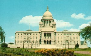 Postcard State House Georgia Marble Second Largest Dome Providence Rhode Island