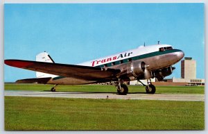 Airplane Postcard TransAir Airlines Douglas DC-3 Canada EG12