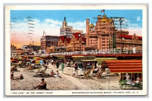 The Lido Marlborough -Blenheim Hotel Atlantic City NJ Linen Postcard Y11