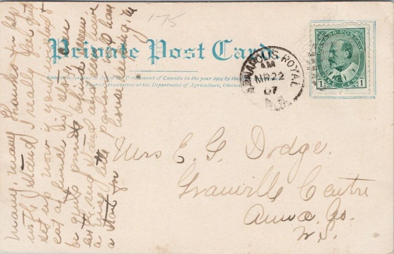 Coin Card St. John New Brunswick Main Street Streetcar #69 c1907 Postcard H57