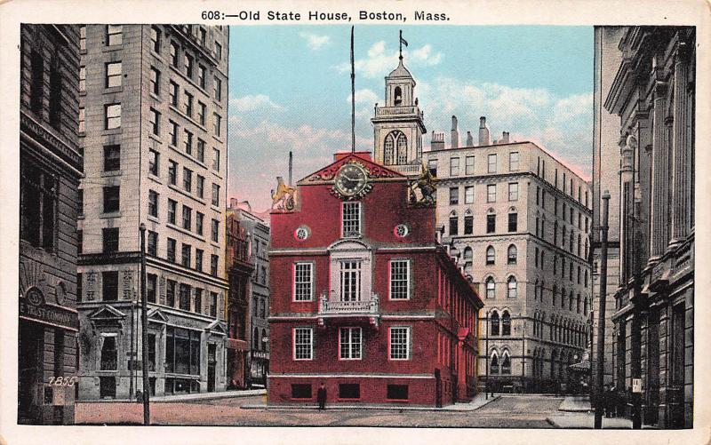 Old State House, Boston, Massachusetts, Early Postcard, Unused