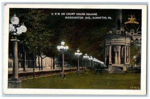 1968 Court House Square Washington Ave. Scranton Pennsylvania PA Lights Postcard