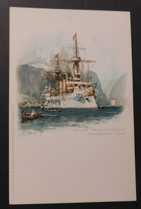 Mint Postcard Cruiser Kaiserin Auguster Norweigan Fjord Ship Kaiser Augustus