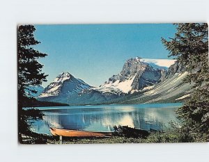 Postcard Bow Lake In The Canadian Rockies, Banff National Park, Canada