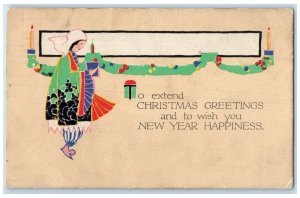 Christmas Greetings New Year Arts Crafts Volland Gary Indiana IN Posted Postcard