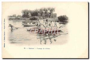 Old Postcard Saumur Horse Equestrian River Passage