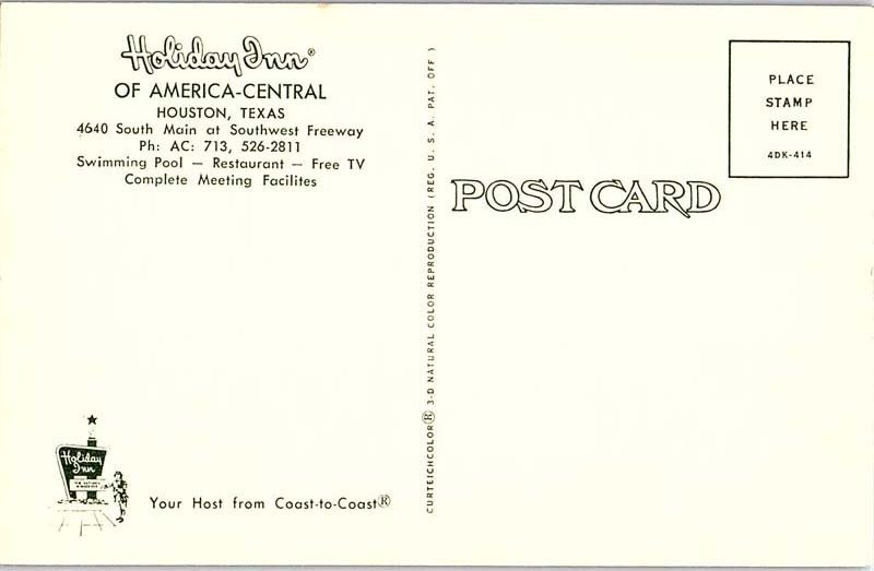 Postcard HOTEL SCENE Houston Texas TX AJ0576