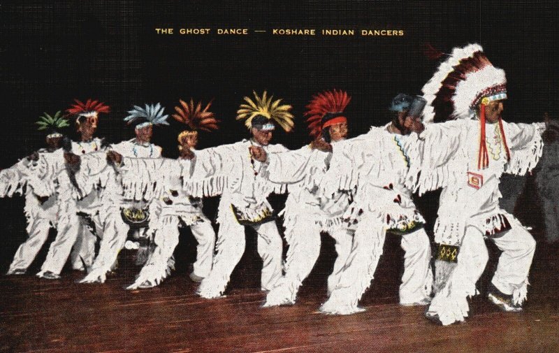 Vintage Postcard The Ghost Dance Koshare Indian Dancers La Junta Colorado Elmer