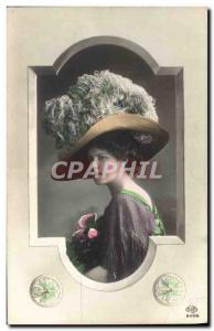 Postcard Old Fashion Woman Hat