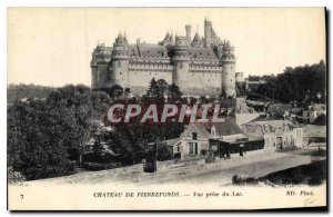 Old Postcard Chateau de Pierrefonds Lake View taken
