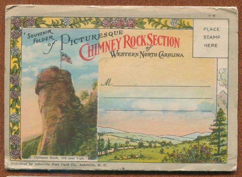 Chimney Rock Section Western North Carolina nc Lake Lure postcard folder #2