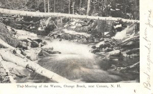 Vintage Postcard 1906 Meeting of Waters Orange Brook near Canaan New Hampshire