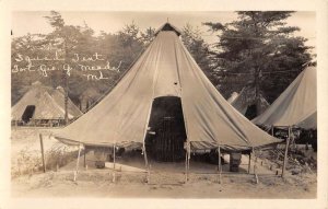 Fort Meade Maryland Squad Tent Real Photo Antique Postcard KK1199