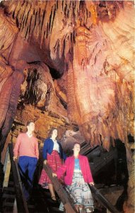 Mammoth Cave Kentucky 1950s Postcard Boy Girls In The Drapery Room Mammoth Cave
