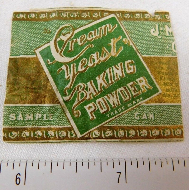 1870's-80's Cream Yeast Baking Powder Sample Can Original Victorian Label F57