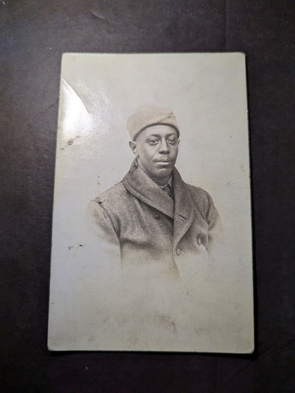 Mint USA Postcard Black Soldier US WWI American Military Portrait
