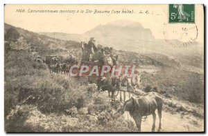 Old Postcard Hitch Hikers amount La Sainte Baume A stop