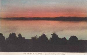 Califorinia Lake County Sunset On Clear Lake Albertype