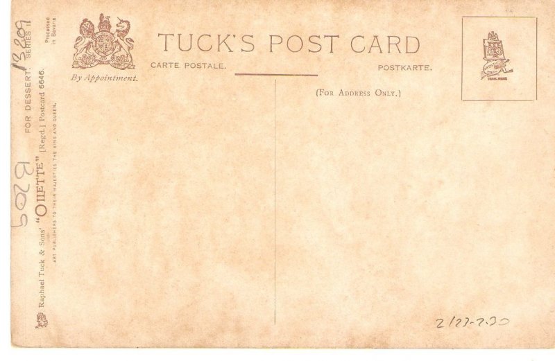 Mary Golay. Still Life. For Desert Tuck Oilette Postcard # 6646