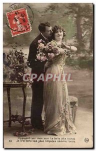 Fantasy - Couple - Romantic Embrace Old Postcard