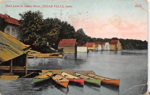 Boat Land in Cedar River Cedar Falls, Iowa  