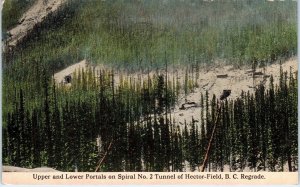 HECTOR-FIELD, BC,  Canada   PORTALS on SPIRAL #2 TUNNEL CP RWY c1910s  Postcard