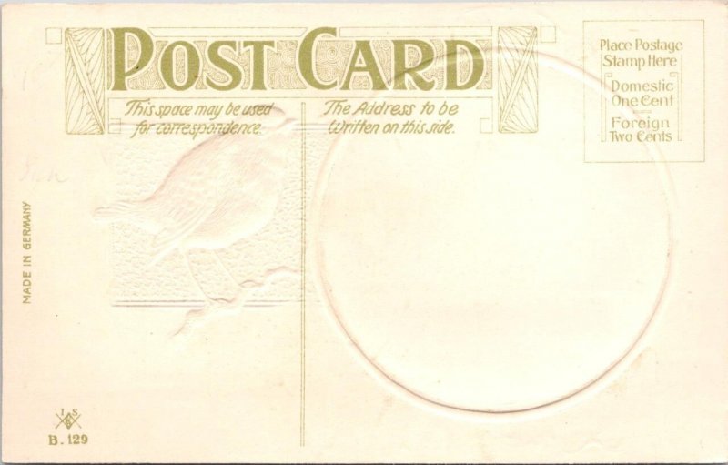 Vintage Greeting  A HAPPY NEW YEAR  Forest Home Silk Inlay  ca1910's Postcard