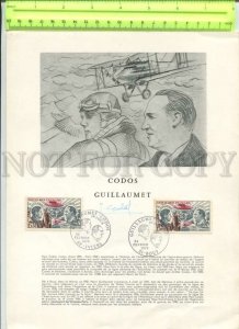 434419 History French Aviation Codos Guillaumet 1973 philatelic page autograph