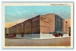 c1940's Auditorium Arena Building Car Aberdeen South Dakota S.D Vintage Postcard 