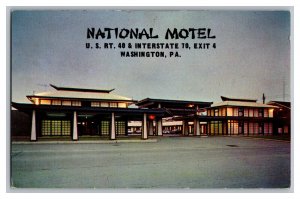 Postcard PA National Motel Washington Pennsylvania 