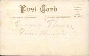 CHRISTMAS Girl Dreams of Toys DOLL BOAT DOLLHOUSE c1910 Postcard