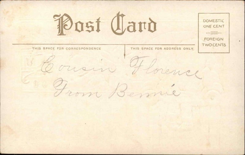 CHRISTMAS Girl Dreams of Toys DOLL BOAT DOLLHOUSE c1910 Postcard