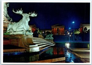 Postcard - The Philadelphia Museum of Art with Washington Monument, Pennsylvania