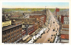 Main Street Bird's Eye View Akron Ohio 1920s postcard