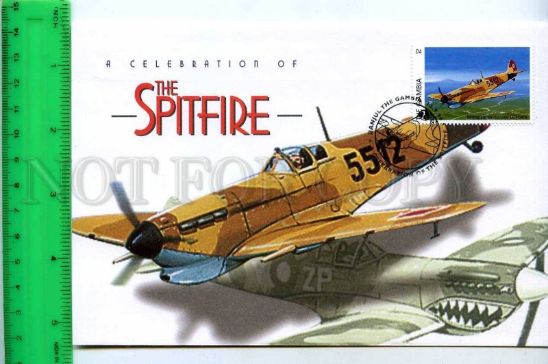 242135 GAMBIA Celebration of Spitfire PLANES 1996 year FDC