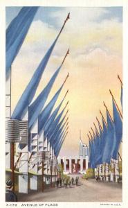 Avenue of Flags at Main Gate - Chicago 1934 Exposition IL, Illinois - Linen