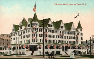 Columbia Hotel Asbury Park New Jersey NJ Vintage Postcard 1910's