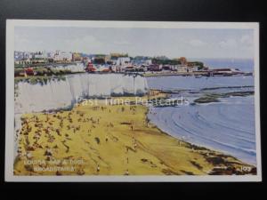 Kent BROADSTAIRS Louisa Gap & Pool - Art Watercolour Old Postcard by A.H.& S.