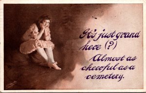 Humour Young GIrl It's Grand Here Almost As Cheerful As A Cemetery 1910
