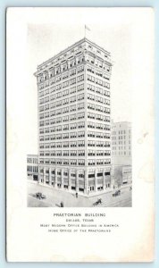 DALLAS, Texas TX ~ Embossed PRAETORIAN BUILDING ca 1900s UDB  Postcard