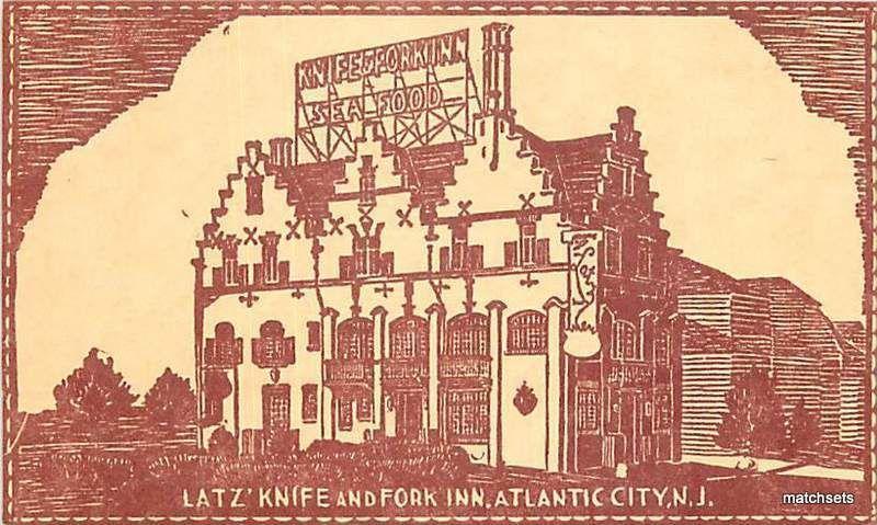 ATLANTIC CITY, NEW JERSEY Milton Latz Knife & Fork Inn postcard 4138