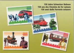 Switzerland Postcard - Helvetta Stamps, Swiss Postal System RR19934