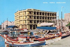 Hotel Porto Veneziano Canea Loucatos Fishing Boats Crete Greek Postcard