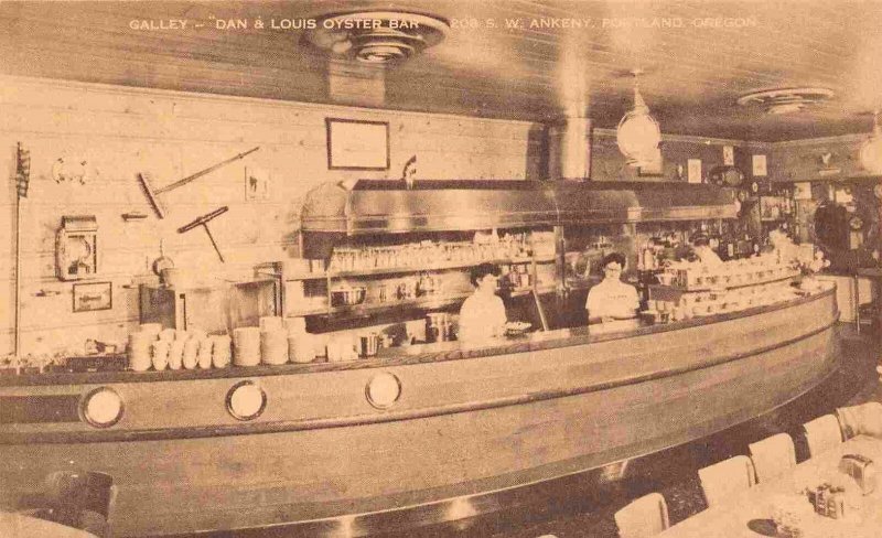 Galley Kitchen Dan Louis Oyster Bar Interior Portland Oregon postcard