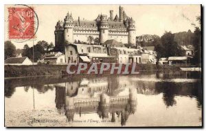 Old Postcard Pierrefonds Chateau and the Pond