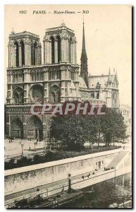 Old Postcard Notre Dame Paris Boat
