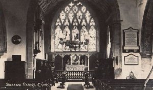 Organ at Buxted Church Interior Antique Old Real Photo Postcard