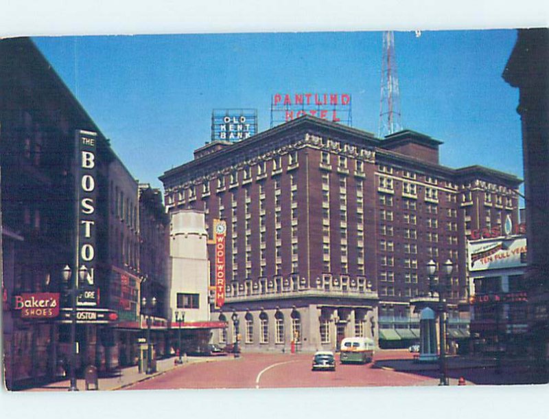 Pre-1980 HOTEL & SHOPS ALONG THE STREET Grand Rapids Michigan MI AE1210